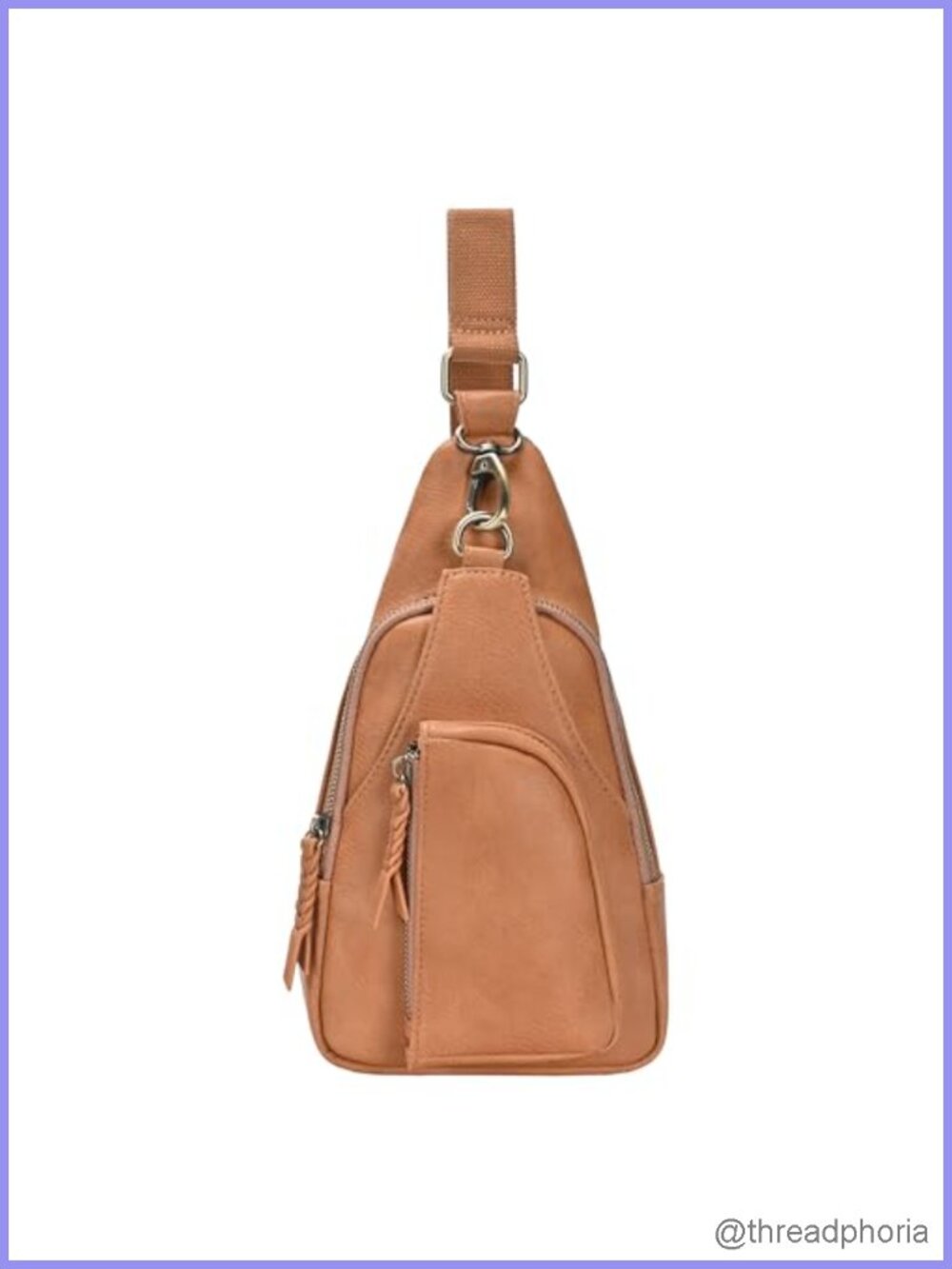 Vegan Leather Crossbody Sling Bag for Women Adjustable Strap 16-20"